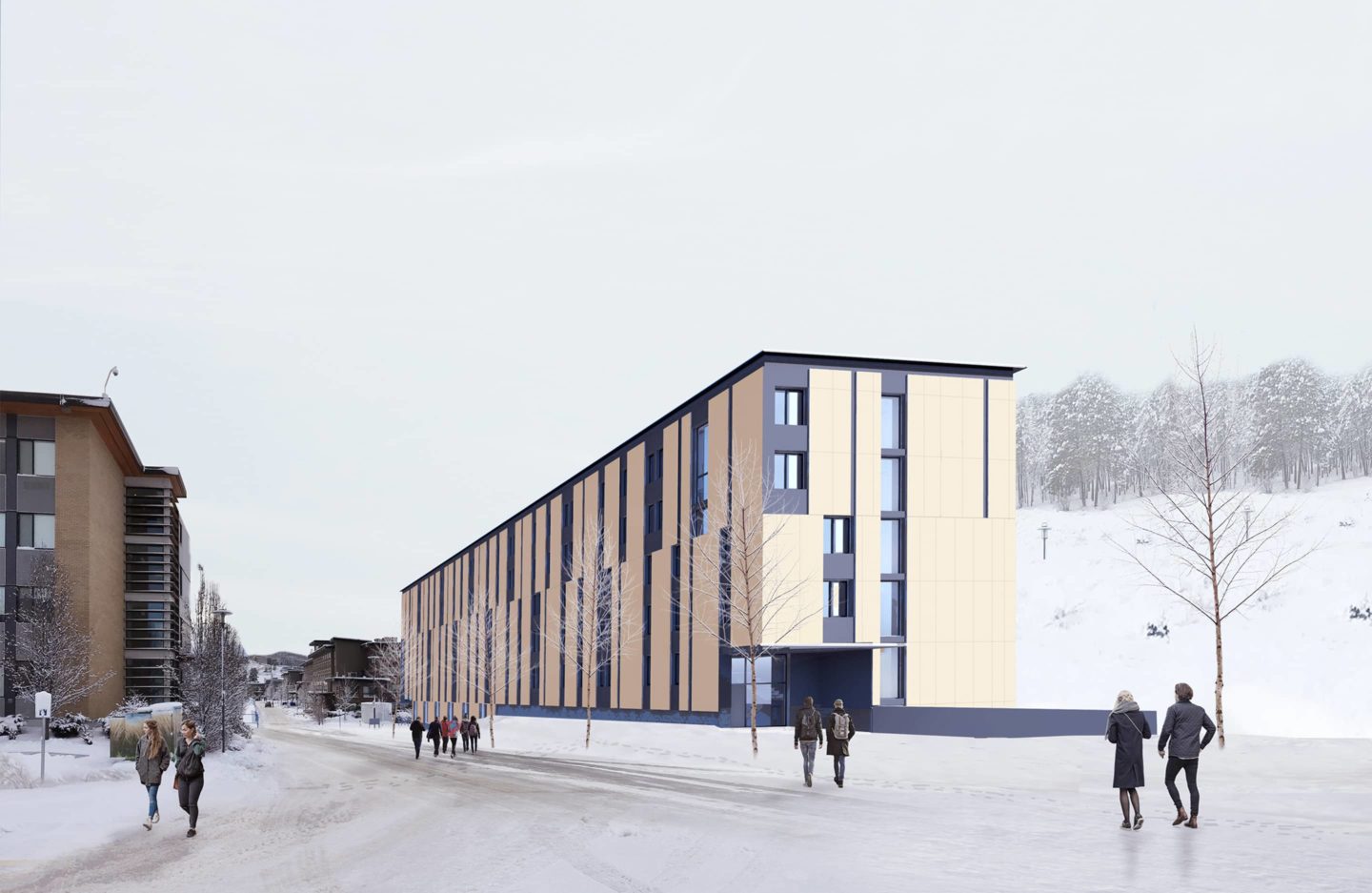 bbp ubco skeena student residences rendering exterior