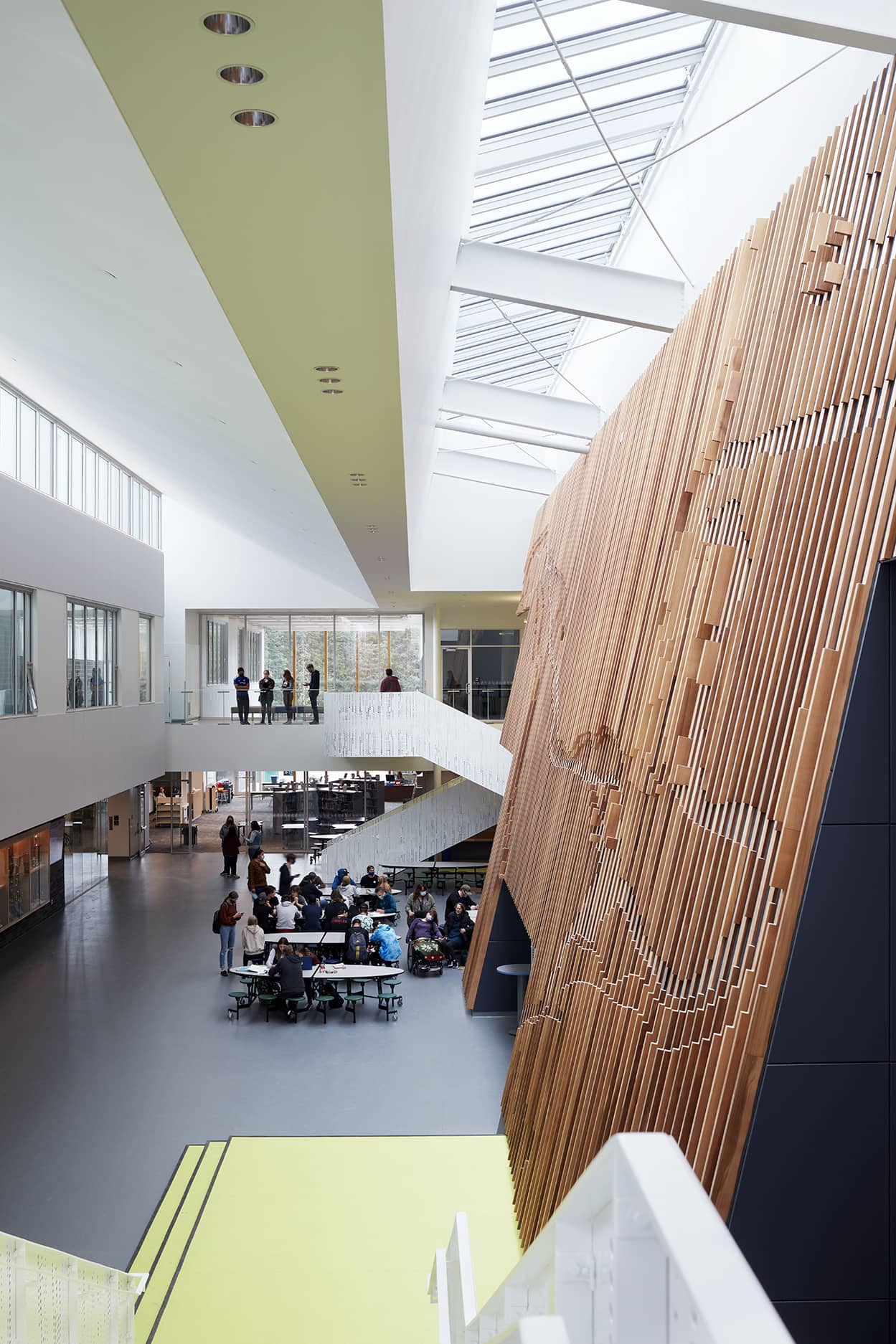 bbp shas ti kelly road secondary atrium side wood feature wall